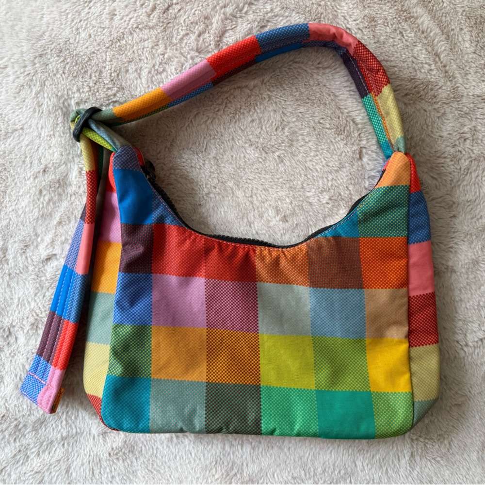 NWT BAGGU Mini Nylon Shoulder Bag Madras - Picture 8 of 12